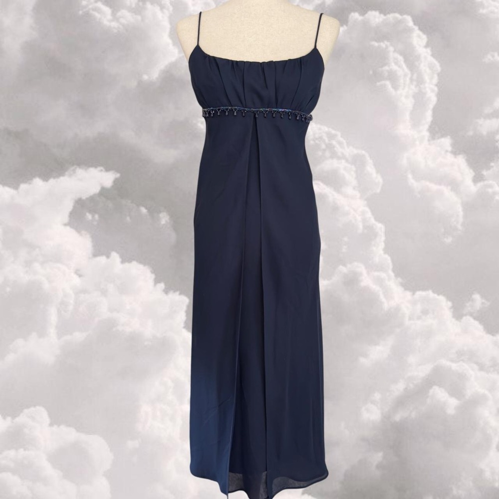 Y2K whimsy goth blue beaded fairy core prom dress size 5/6 small